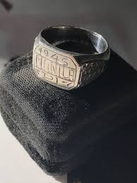 Vintage Wwii Manila Philippines Silver 1945 Signet Ring Etsy Art Ring Historical Rings Antique Ring Box