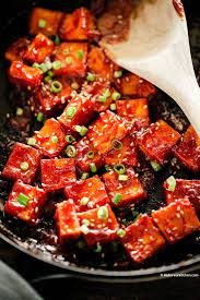 Korean Tofu With Spicy Korean Ketchup Recipe Korean Side Dishes Spicy Korean Food Tofu Recipes