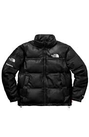 Black And White North Face Jacket Mens Supreme X The North Face Leather Nuptse Jacket Black Size Large Fw17 In Hand The North Face Jackets Mens Outfits