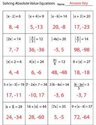 This Is A 20 Problem Worksheet Practicing How To Solve Absolute Value Equations There Is A Mixture O Absolute Value Equations Absolute Value Literal Equations