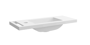 Leroy merlin lave main wc. Lave Mains Resine Rectangulaire Blanc L 55 5 X P 22 3 Cm Studio Leroy Merlin