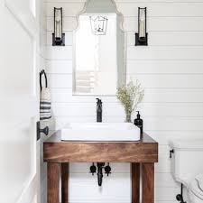 powder room with a vessel sink