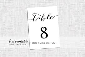 Free Printable Table Numbers Free Printable Wedding Table Numbers Printable Table Numbers Wedding Table Numbers Printable