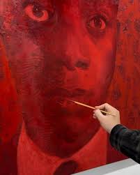 “Fire Time” A reconstitution of James Baldwin’s 1963 powerful symbolic  alarm clock of a book “The Fire Next Time”. Oil