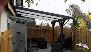 ein holz terrassendach der marke rexocomplete 3m x 4m mit rexoclear pc 16mm stegplatten transparent diese mit uberdachungen terrassenuberdachung stegplatten