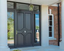 This pretty pink front door and frame with triple wood panel and opaque fanlight detail is in a typical victorian style. Bespoke Timber Front Back Doors Bereco