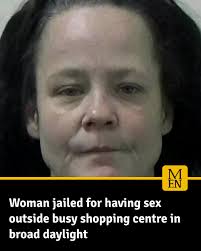 This defendant is said to be naked from the waist down. She also had her  chest exposed. The male in question had his trousers and underwear pulled  down"