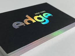 This incredible 11 color holographic foil luxury business card features a unique design from european abstract creation artist elena galimullina. Black Holographic Business Cards Promotions