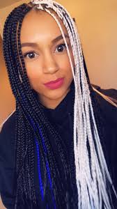 Black And White Braids Ponytail Hair