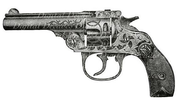 Buy Fancy Engraved Revolver - Gun Weapon Steampunk - Digital Image - Vintage Art Illustration Antique Victorian Online in India - Etsy