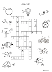 Mots fléchés pour enfants, les fruits. Mots Croises Jacquote Jeux En Ligne