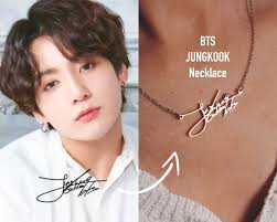 BTS JUNGKOOK Signature Necklace Bts Jeon Jeong Guk Necklace by Chiplop Bts  Merch BTS Jewelry Bts Goodies Bts Army Kpop BTS0002