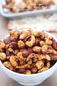 Healthy Spiced Nuts Perfect Football Watching Snack Mixed Nuts Baked With Spices To Make The Perfect Salty Sweet Treat Nut Recipes Spiced Nuts Recipes
