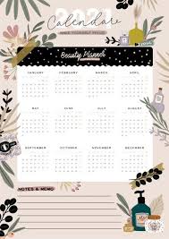 Wall Calendar 2021 Yearly Planner With All Months Good School Organizer And Schedule Cute Floral And Cosmetic Background Motivational Quote Lettering In 2020 Calendar Design Template Yearly Planner Wall Calendar