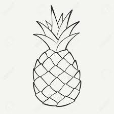 Black And White Outline Corn Clipart Outline Black And White Image Of A Pineapple In 2020 Pineapple Drawing Fruits Drawing Pineapple Vector