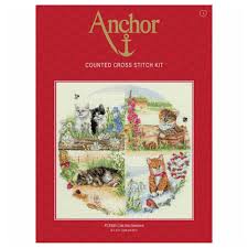 The design used whole cross stitches with basic back stitch so may be suitable for beginners/newcomers to cross stitch depending on their ability. Anchor Cats Seasons Cross Stitch Kit 30 X 30cm Closs Hamblin