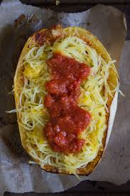 Eggplant Parmesan Spaghetti Squash Boats The Foodie Dietitian Recipe Eggplant Parmesan Parmesan Spaghetti Spaghetti Squash