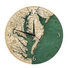 Wood Chart Chesapeake Bay Wall Clock