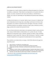 El resumen es un escrito que sintetiza las ideas principales de un texto. Como Hacer Una Sintesis Literaria Con Ejemplo Gabriel Garcia Marquez Autor