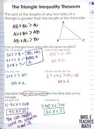 Relationships In Triangles Inb Pages Triangle Inequality Math Math Interactive Notebook