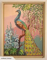 vintage paint by numbers peacock painting peacock painting painting vintage painting
