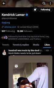 someone tell Kendrick his likes are public 💀 : rKendrickLamar
