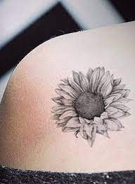Grace Realistic Black White Sunflower Temporary Tattoo Sunflower Tattoos Sunflower Shoulder Tattoo Shoulder Tattoo