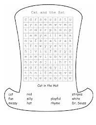 Rhyming is such an important activity to work on with preschoolers and kindergartners. Cat And The Hat Word Search Activities Project For 2nd 4th Grade Lesson Planet