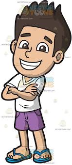 A Confident Boy Dressed For Summer Boys Dress Blue Slippers Summer Dresses