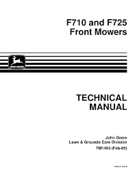They are used to look up your product's operator's manual and illustrated parts lists. John Deere F725 Front Mower Service Repair Manual