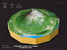 Ninjatoes Papercraft Weblog 3d Papercraft Mount Fuji Mount Fuji Paper Models Paper Crafts