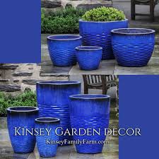 Kinsey Garden Decor Hyphen Large Ceramic Plant Pots Royal Blue Contemporary Decorative Pottery Tall Plan Ceramic Flower Pots Flower Pots Outdoor Blue Planter