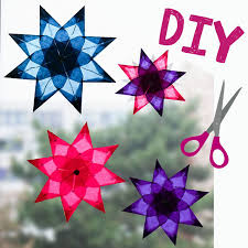 Diy Anleitung Einfache Sterne Aus Transparentpapier Falten Sterne Basteln Furs Fenster Anleitu Paper Stars Handmade Christmas Decorations Crafts