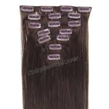 Natural straight, will be a little wavy when the hair is wet. 32 Inch 2 Dark Brown Clip In Human Hair Extensions 11pcs