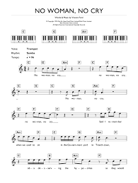 Bob Marley No Woman No Cry Sheet Music Notes Chords Score Download Printable Pdf Sheet Music Notes Sheet Music Bob Marley
