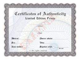 Just like every valuable thing, works of art can be fake. Limited Edition Blank Certificate Of Authenticity Prestige Of Your Artwork Network Marketing Materials Collectors Photographers Blank Certificate Templates Printable Free Certificate