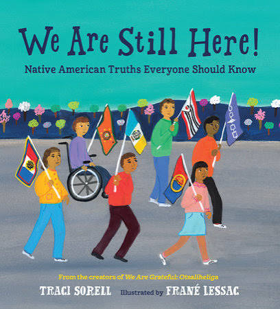 We Are Still Here book cover art showing people from various nations walking carrying flags