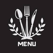 Conception Du Menu Avec Un Couteau Fourchette Et Cuillere Sur Fond Noir Clip Art Libres De Droits Vecteurs Et Illustration Image 33911232