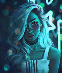 Episode 12 Neon Star By Angelganev Digital Art Illustration Girls Cartoon Art Girly Art