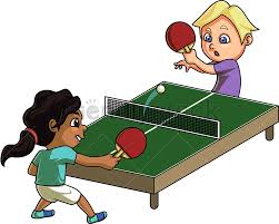 Kids Playing Table Tennis Cartoon Clipart Vector Friendlystock Children Illustration Kids Playing Sport Illustration