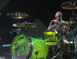 Travis Barker Green Perspex Drum Orange County Punk Rock Drums Travis Barker Drum Kits
