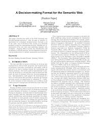 The format below is for sir and the mun is to evaluate. Pdf A Decision Making Format For The Semantic Web Position Paper