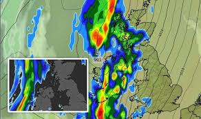 Showing all towns and cities also counties a political map of united kingdom showing major cities, roads, water bodies for england, scotland. Uk Weather Map Atlantic Front To Soak Scotland With Weather Warnings In Force Weather News Express Co Uk