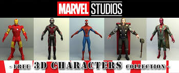 3d Models Character Of Marvel Series Collection Marvel Characters 3d Model Character Marvel Series