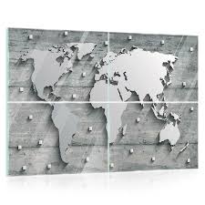 Scopri ricette, idee per la casa, consigli di stile e altre idee da provare. Dekoration Glasbild Set Echtglas Wandbild 15f0079760 Graue Weltkarte Mobel Wohnen