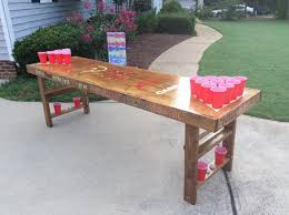 Beer Pong Table Most Was Recycled Pallets But The Plywood For The Top Added Lights Around The Bottom Of The Tabletop For Diy Beer Pong Diy Table Diy Table Top