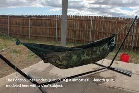 Zip over a breathable layer for privacy and warmth. Diy Sew Em Up Poncho Liner Under Quilt Pluq Hammock Forums Gallery