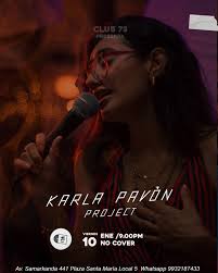 Karla Pavón Project sesión en vivo este viernes 10 de enero 9:00 pm  disfruta de nuestro nueva carta de botanas para acompañar tus bebidas  favoritas y una agrupación de grandes músicos con