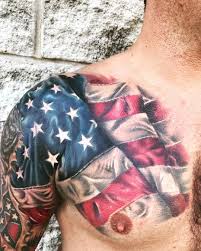 American Flag Chest Tattoo Black And Grey Pin On Tattoos