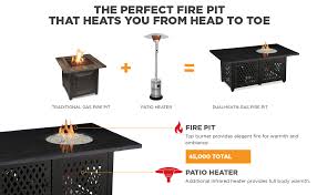 We did not find results for: Amazon Com Endless Summer 54 Inch Dual Heat Patio Heater Propane Gas Fire Pit Combined Table W Waterproof Cover Outdoor Black Granite Mantel For Courtyard Patio Garden Terrace Patio Lawn